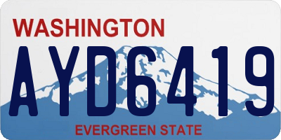 WA license plate AYD6419