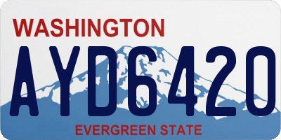 WA license plate AYD6420