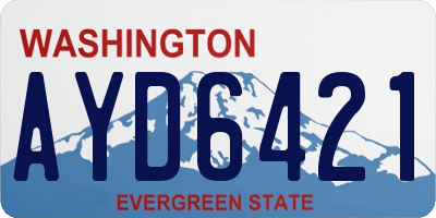 WA license plate AYD6421