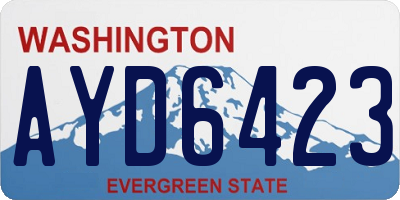 WA license plate AYD6423