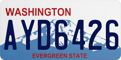 WA license plate AYD6426