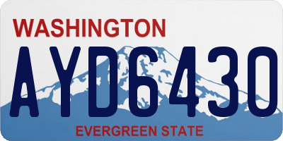 WA license plate AYD6430