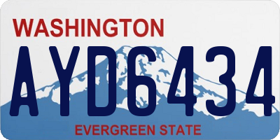 WA license plate AYD6434