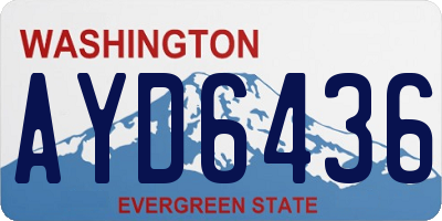 WA license plate AYD6436