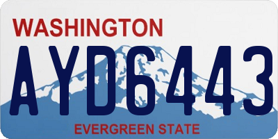 WA license plate AYD6443