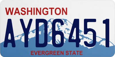 WA license plate AYD6451