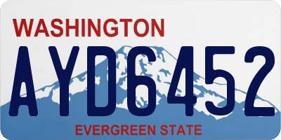 WA license plate AYD6452