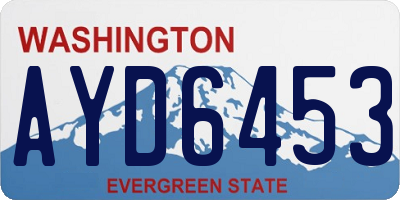 WA license plate AYD6453