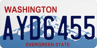 WA license plate AYD6455