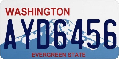 WA license plate AYD6456