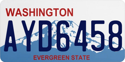 WA license plate AYD6458