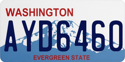 WA license plate AYD6460