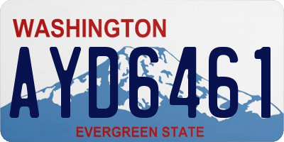 WA license plate AYD6461