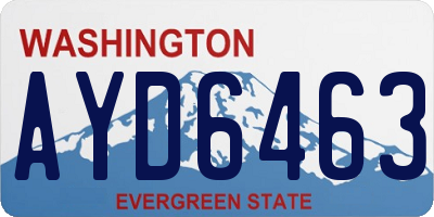 WA license plate AYD6463