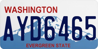 WA license plate AYD6465