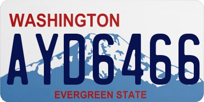 WA license plate AYD6466