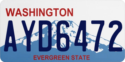 WA license plate AYD6472