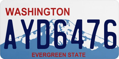 WA license plate AYD6476