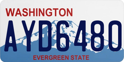 WA license plate AYD6480