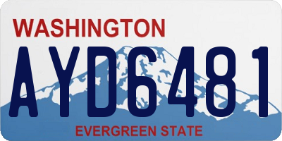 WA license plate AYD6481