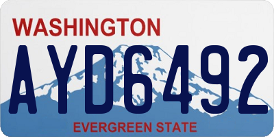 WA license plate AYD6492