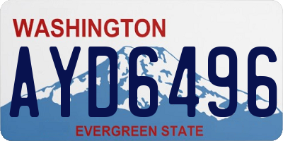 WA license plate AYD6496
