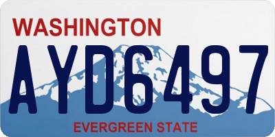 WA license plate AYD6497