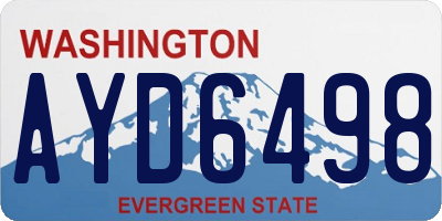 WA license plate AYD6498