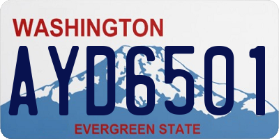 WA license plate AYD6501