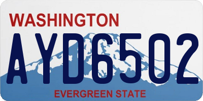 WA license plate AYD6502
