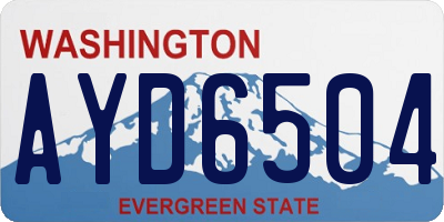 WA license plate AYD6504