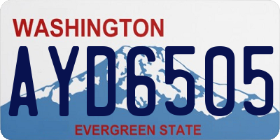 WA license plate AYD6505