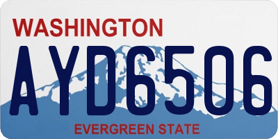 WA license plate AYD6506