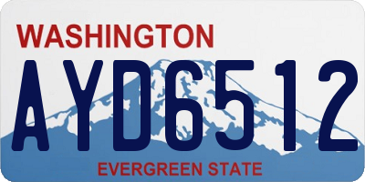 WA license plate AYD6512