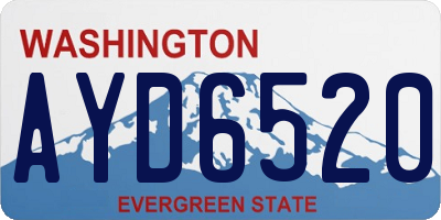 WA license plate AYD6520
