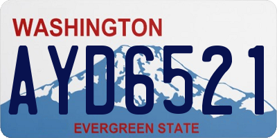WA license plate AYD6521
