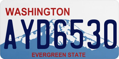 WA license plate AYD6530