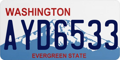WA license plate AYD6533
