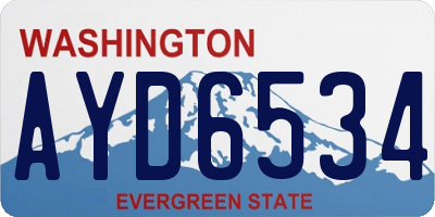 WA license plate AYD6534