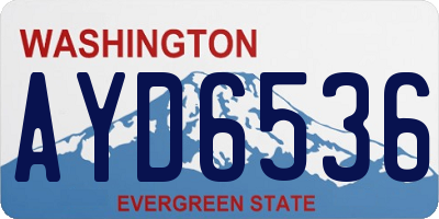 WA license plate AYD6536