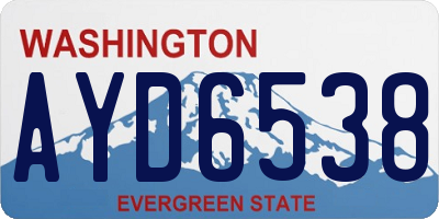 WA license plate AYD6538