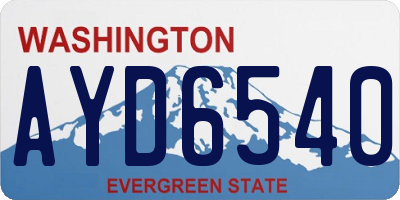 WA license plate AYD6540