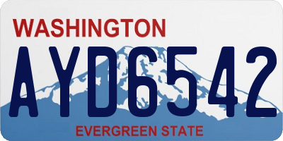 WA license plate AYD6542