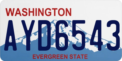 WA license plate AYD6543