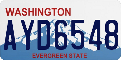 WA license plate AYD6548