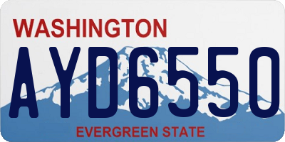 WA license plate AYD6550