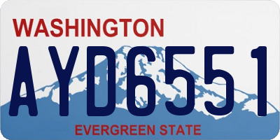 WA license plate AYD6551
