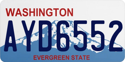 WA license plate AYD6552