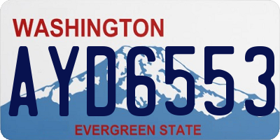 WA license plate AYD6553