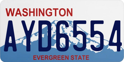 WA license plate AYD6554